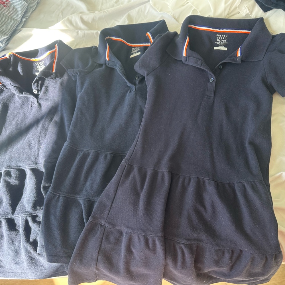 Navy Blue Polo dresses school uniform girls 6-7